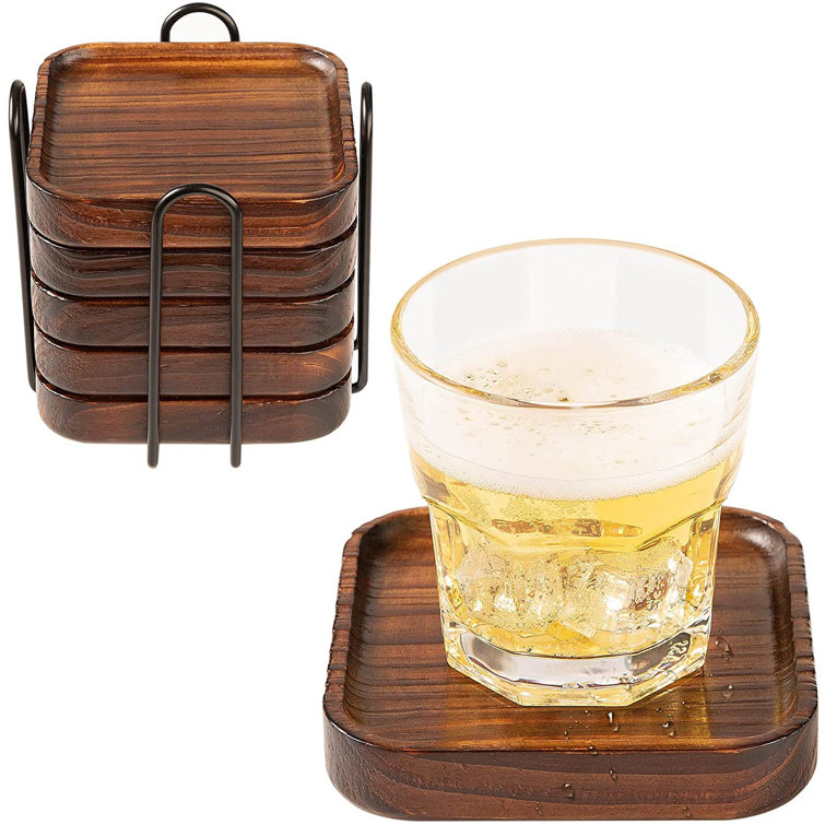 Glass coaster online set with holder